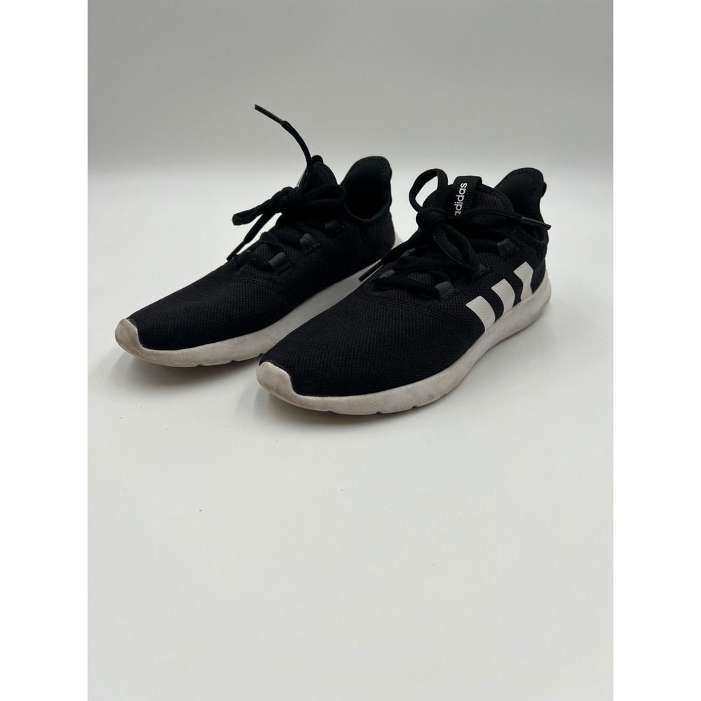 Adidas Cloudfoam Pure Black White Mesh Running Shoes H04753 Womens 8